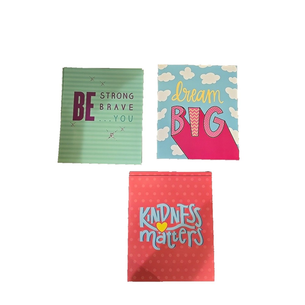 Motivational Pocket Folders Set of 3 Cute‎ School Office Supplies